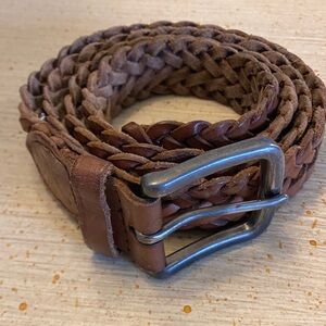 Braided Brown Leather Belt